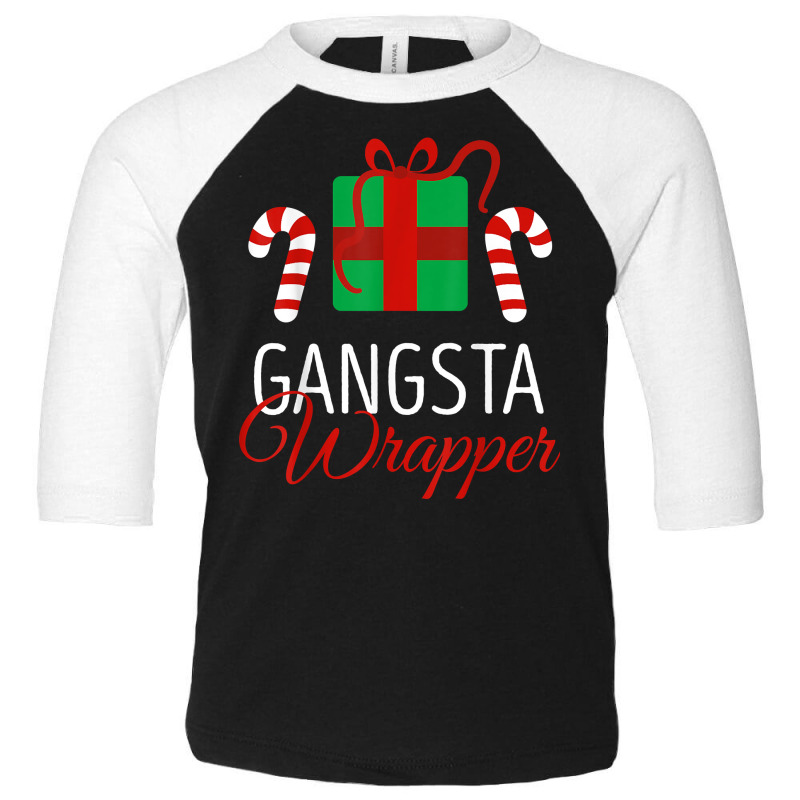 Funny Christmas Pajama Gangsta Wrapper Christmas T Shirt Toddler 3/4 Sleeve Tee | Artistshot