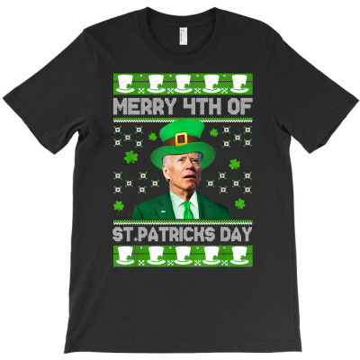 Merry 4th Of St Patricks Day Joe Biden Leprechaun Hat Clover T Shirt T-shirt Designed By Vaughandoore01