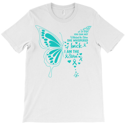 I Am The Storm Ptsd Awareness Teal Butterfly Ribbon Heart T Shirt T-shirt Designed By Ebertfran1985