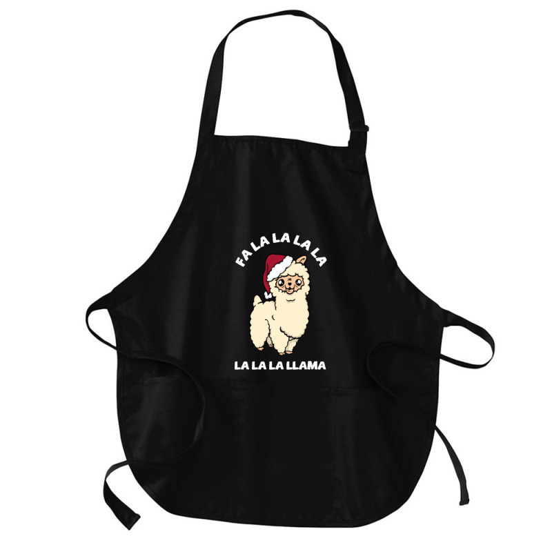 Fa La La La La Llama Cute Christmas Medium-length Apron | Artistshot