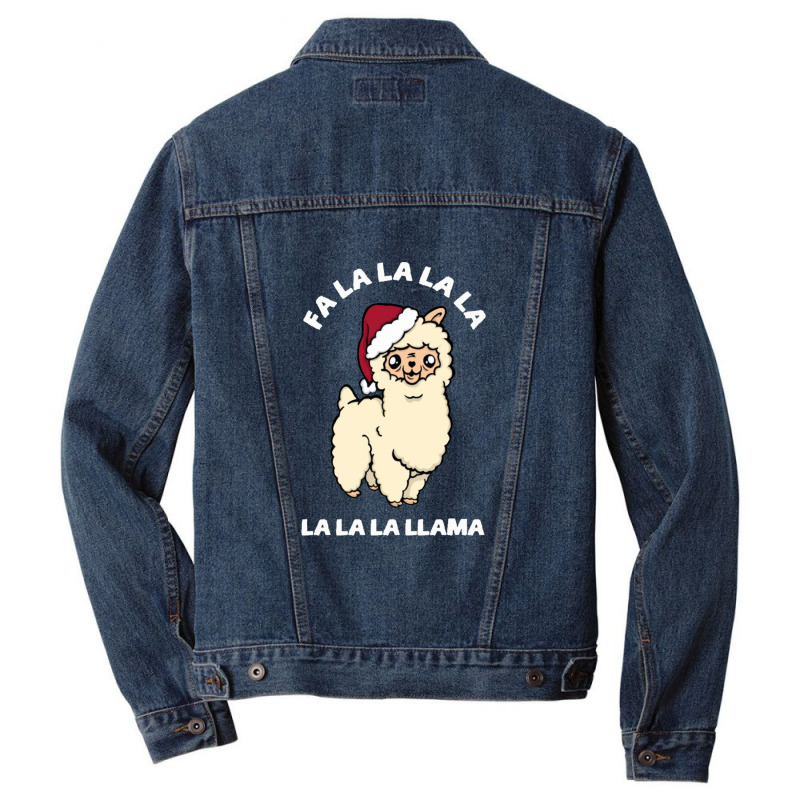 Fa La La La La Llama Cute Christmas Men Denim Jacket | Artistshot