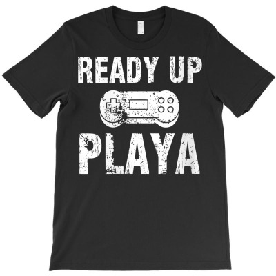 Womens Ready Up Player Gamer Slang For Video Game Lovers Distressed V T-shirt Designed By Belenfinl