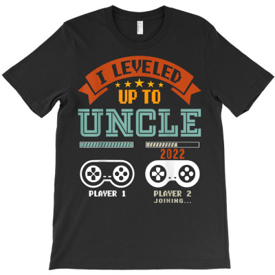 I Leveled Up To Uncle 2022 Vintage Pregnancy Announcement T Shirt T-shirt Designed By Ebertfran1985
