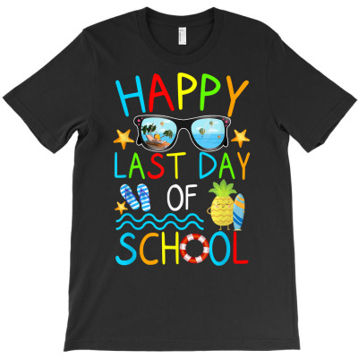 Last Day Of School Tee Sunglass Hello Summer Teacher Student T Shirt T-shirt Designed By Madeltiff