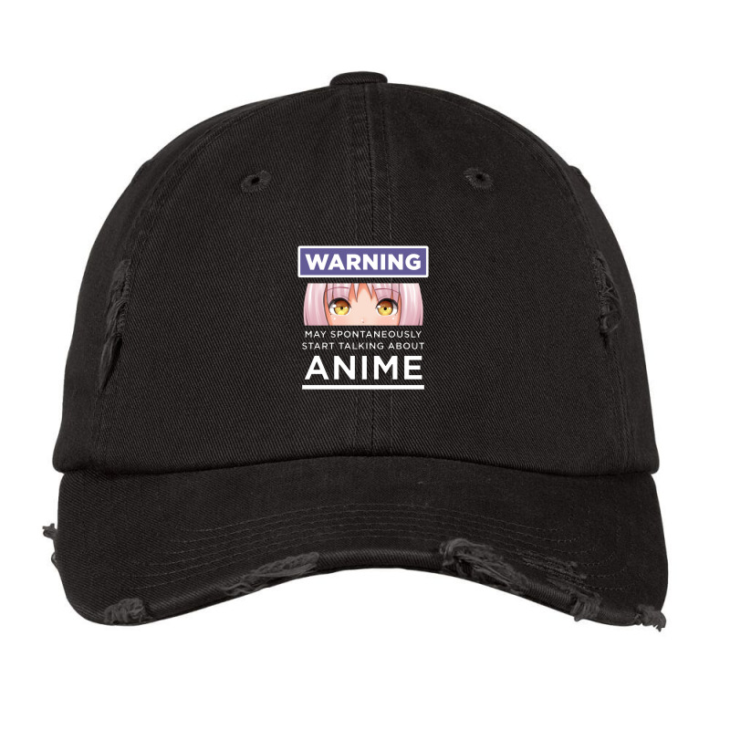 Warning May Spontaneously Start Talking About Anime Vintage Cap | Artistshot