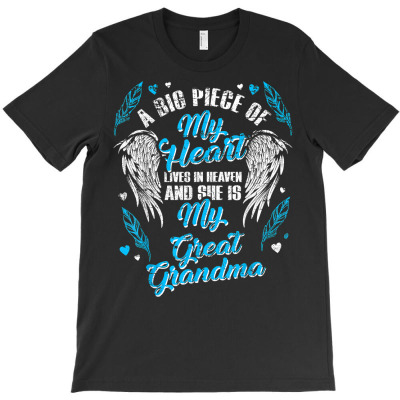 My Great Grandma Lives In Heaven Memorial Blue Angel T Shirt T-shirt Designed By Vaughandoore01