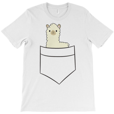 Llama In A Pocket Cute Pocket Llama T Shirt T-shirt Designed By Madeltiff