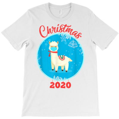 Llama With Mask For Christmas 2020 T Shirt T-shirt Designed By Madeltiff