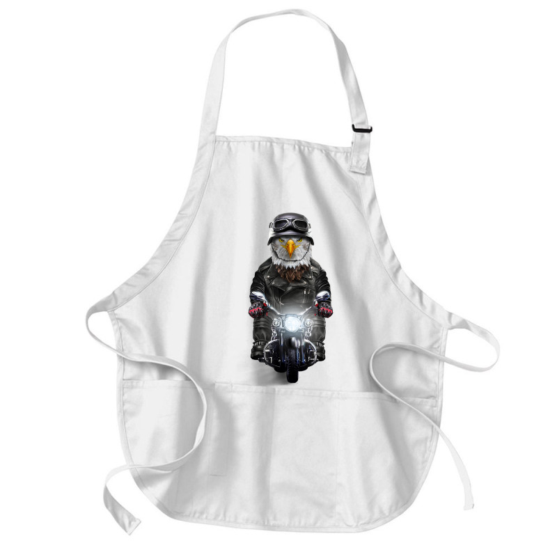 Bald Eagle Riding Motorcycle   T Shirt Medium-length Apron | Artistshot