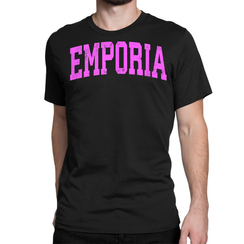 Custom Emporia Kansas Ks Vintage Athletic Sports Pink Design T