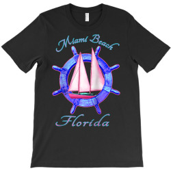 miami beach florida sailboat sailing vacation nautical raglan baseball T-Shirt | Artistshot