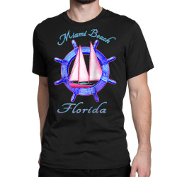 miami beach florida sailboat sailing vacation nautical raglan baseball Classic T-shirt | Artistshot