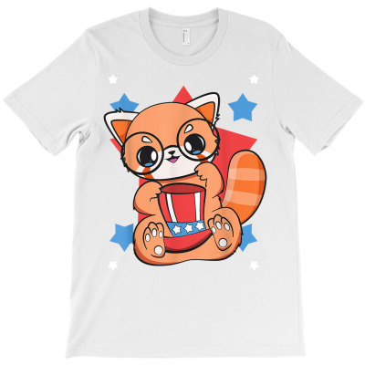 Usa 4th Of July Kawaii Red Panda Cute Chibi Anime Otaku T Shirt T-shirt Designed By Carlakayl