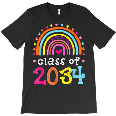 Class Of 2034 Rainbow Pink Graduate Preschool Kindergarten T Shirt T-shirt Designed By Belenfinl