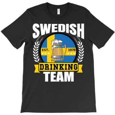 Swedish Drinking Team Funny Sweden Flag Beer Party Gift Idea Premium T T-shirt Designed By Annabmika
