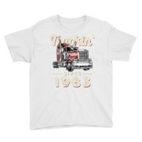 Womens Truckin Since 1983 Trucker Big Rig Driver 39th Birthday V Neck Youth Tee | Artistshot