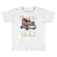 Womens Truckin Since 1983 Trucker Big Rig Driver 39th Birthday V Neck Toddler T-shirt | Artistshot