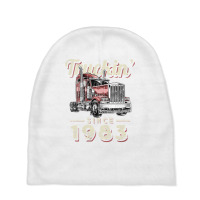 Womens Truckin Since 1983 Trucker Big Rig Driver 39th Birthday V Neck Baby Beanies | Artistshot