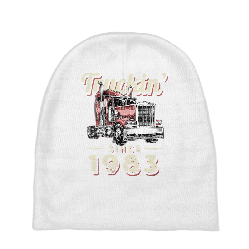 Womens Truckin Since 1983 Trucker Big Rig Driver 39th Birthday V Neck Baby Beanies by saldeenshakir | Artistshot