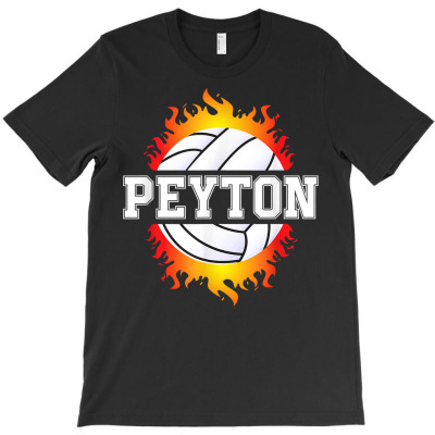 Peyton Name Volleyball Player Boys Ball And Net Sports Fan T Shirt T-shirt Designed By Carlakayl