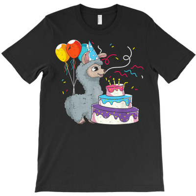 Kids Birthday Party Alpaca Animal Llama Lover Cute Llama T Shirt T-shirt Designed By Rainaanik