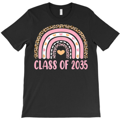 Class Of 2035 Rainbow Leopard Pre K Grow With Me Graduation T Shirt T-shirt Designed By Carlakayl