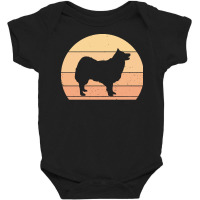 Icelandic T  Shirt Retro Sunset Icelandic Sheepdog T  Shirt Baby Bodysuit | Artistshot