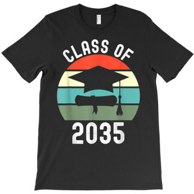 Vintage Back To School Class Of 2035 Grow With Me Graduation T Shirt T-shirt Designed By Carlakayl