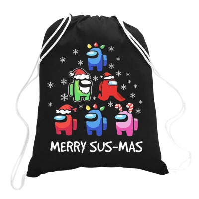 Among Us Santa Merry Sus Mas Christmas Drawstring Bags Designed By Kakashop