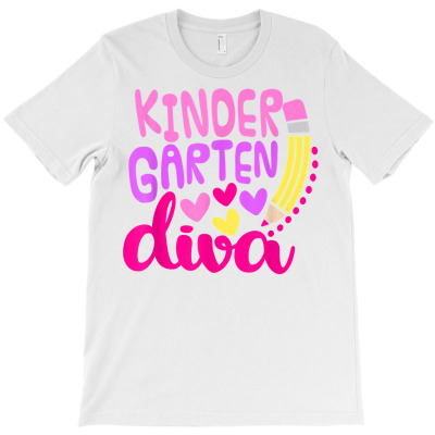 Kindergarten Diva Girls First Day Of Kindergarten T Shirt T-shirt Designed By Rainaanik