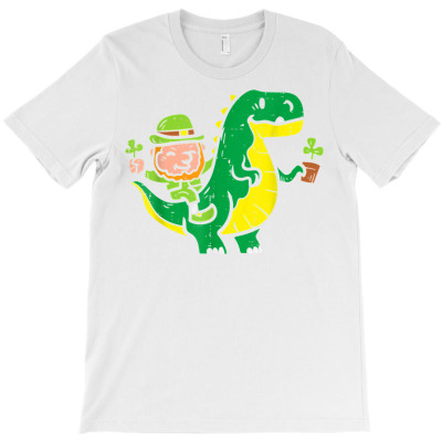Leprechaun T Rex Dinosaur Shamrock St Patrick Day Boys Gift T Shirt T-shirt Designed By Rainaanik