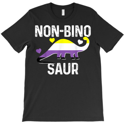 Non Binary Non Binosaur Flag Dinosaur Funny Pride Month T Shirt T-shirt Designed By Nicoleden