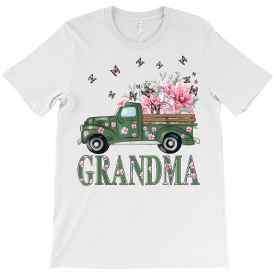Flower Grandma Butterfly Truck Grandmother Birthday Family T Shirt T-shirt Designed By Carlakayl