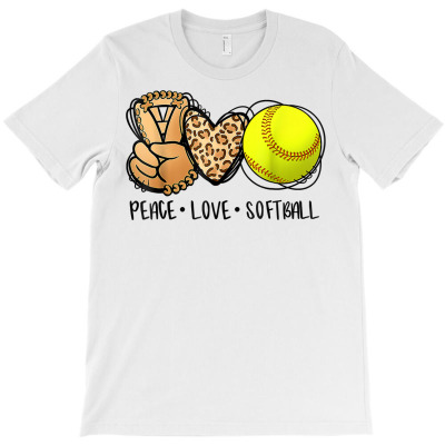 Peaceful Love Softball Mothers Mother's Day Softball Gift T Shirt T-shirt Designed By Nicoleden
