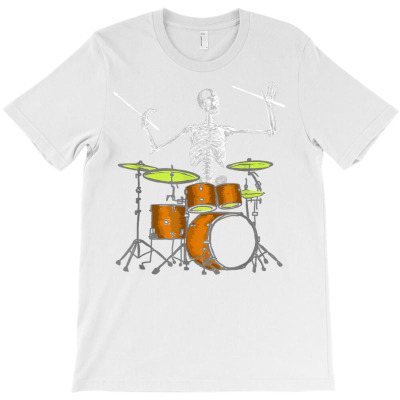 Skeleton Playing Drums   Drummer T Shirt T-shirt Designed By Darelychilcoat1989