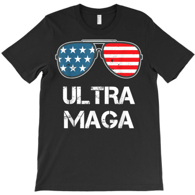 Ultra Maga American Flag Sunglasses T Shirt T-shirt Designed By Annabmika