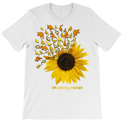 Womens You Are My Sunshine Dinosaur T Rex Sunflower Lovers V Neck T Sh T-shirt Designed By Espermarl