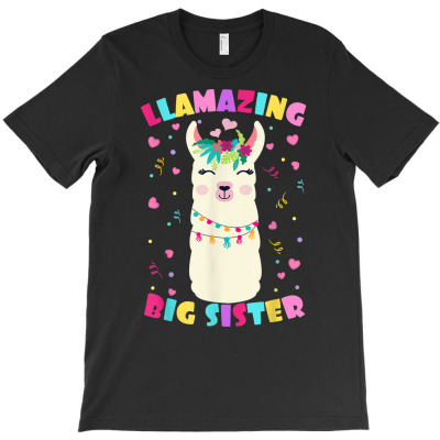 Llamazing Big Sister Girl Cute Llama Alpaca Kids Llama Lover T Shirt T-shirt Designed By Rainaanik