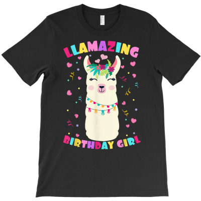 Llamazing Birthday Girl Cute Llama Alpaca Kids T Shirt T-shirt Designed By Rainaanik