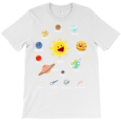 Solar System With Sun, Planets, Comets And Earth Long Sleeve T Shirt T-shirt Designed By Darelychilcoat1989