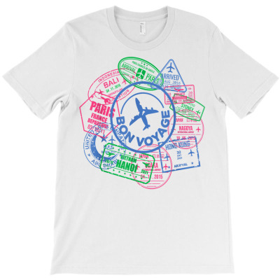Bon Voyage Travel Stamp T Shirt T-shirt Designed By Wowi