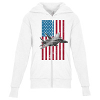 F 15 Strike Eagle 2 Usa American Flag Tee   Military T Shirt Youth Zipper Hoodie | Artistshot