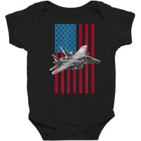 F 15 Strike Eagle 2 Usa American Flag Tee   Military T Shirt Baby Bodysuit | Artistshot