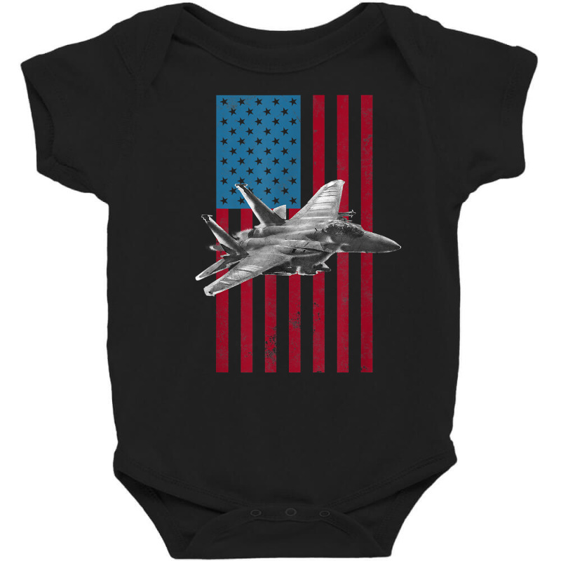 F 15 Strike Eagle 2 Usa American Flag Tee   Military T Shirt Baby Bodysuit by Sand King | Artistshot