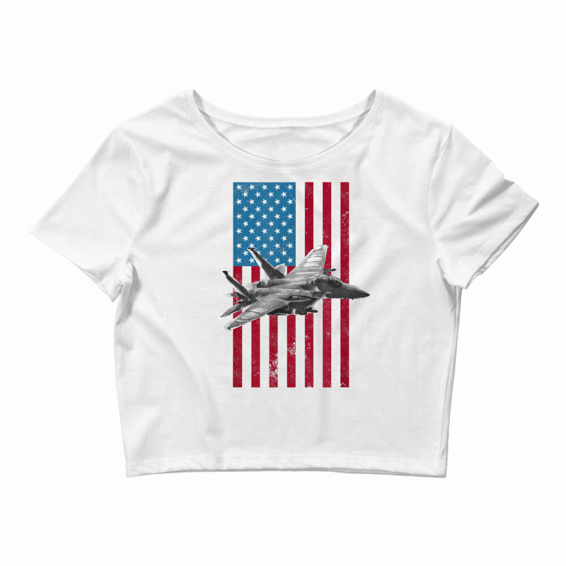 F 15 Strike Eagle 2 Usa American Flag Tee   Military T Shirt Crop Top by Sand King | Artistshot