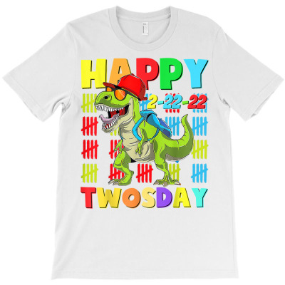 Happy 22222 Twosday Dinosaur 22nd February Twosday 2022 T Shirt T-shirt Designed By Espermarl