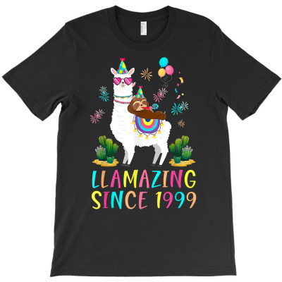 Llamazing Since 1999 Llama 22nd Birthday 22 Years Old T Shirt T-shirt Designed By Rainaanik