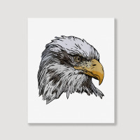 Womens Eagle Imprint American Bird Animal Retro Art Motif Bald V Neck Portrait Canvas Print | Artistshot