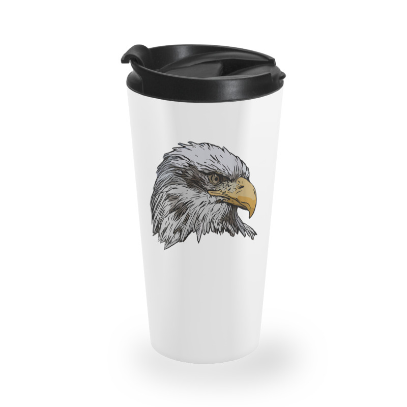 Womens Eagle Imprint American Bird Animal Retro Art Motif Bald V Neck Travel Mug | Artistshot