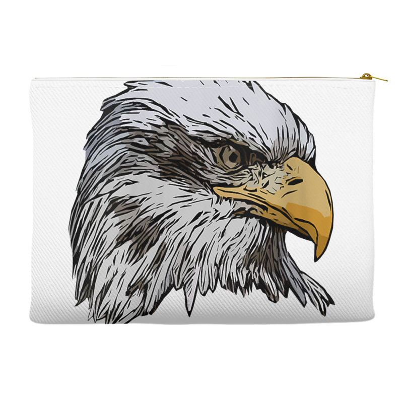 Womens Eagle Imprint American Bird Animal Retro Art Motif Bald V Neck Accessory Pouches | Artistshot